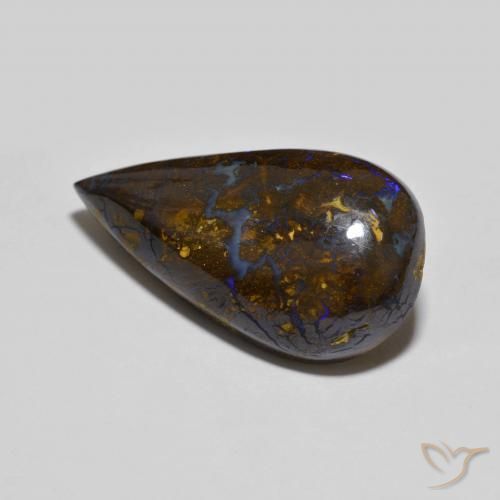 9,17 ctw natürlicher Mehrfarbig Boulderopal, Birnenform, Lichtundurchlässig