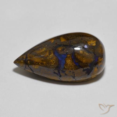 8.32ct Natürlicher Mehrfarbig Boulderopal, Birnenform, Lichtundurchlässig