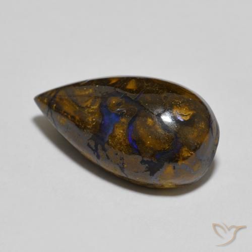 9,17 ctw natürlicher Mehrfarbig Boulderopal, Birnenform, Lichtundurchlässig