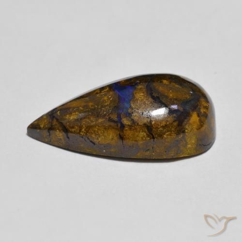 9,17 ctw natürlicher Mehrfarbig Boulderopal, Birnenform, Lichtundurchlässig
