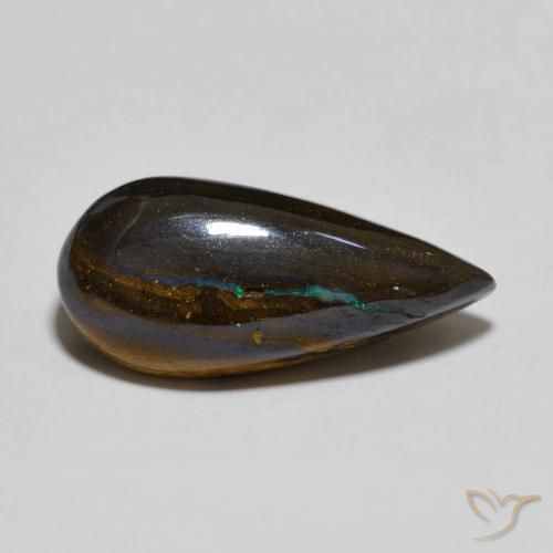 9,17 ctw natürlicher Mehrfarbig Boulderopal, Birnenform, Lichtundurchlässig