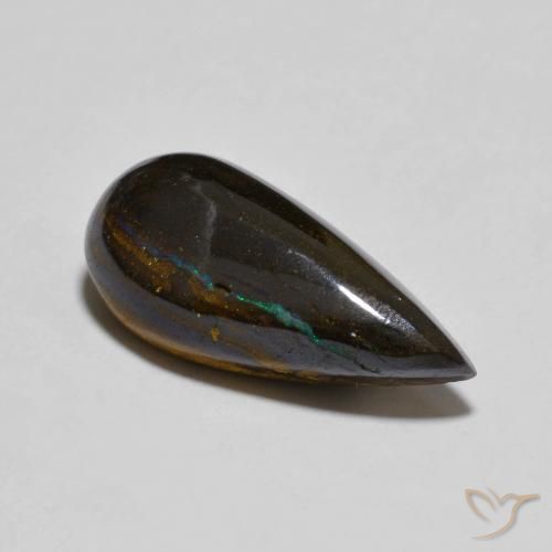 9,17 ctw natürlicher Mehrfarbig Boulderopal, Birnenform, Lichtundurchlässig