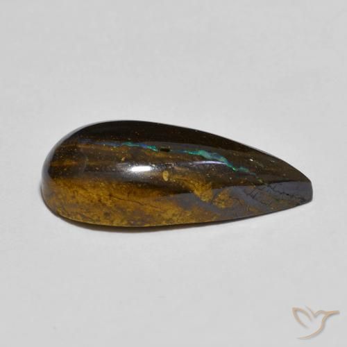 9,17 ctw natürlicher Mehrfarbig Boulderopal, Birnenform, Lichtundurchlässig