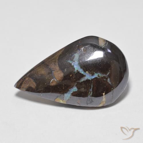 6.10ct Natürlicher Mehrfarbig Boulderopal, Birnenform, Lichtundurchlässig