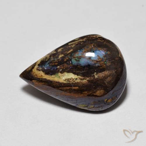 7.48ct Natürlicher Mehrfarbig Boulderopal, Birnenform, Lichtundurchlässig