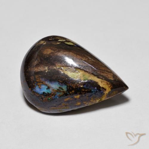 9,17 ctw natürlicher Mehrfarbig Boulderopal, Birnenform, Lichtundurchlässig