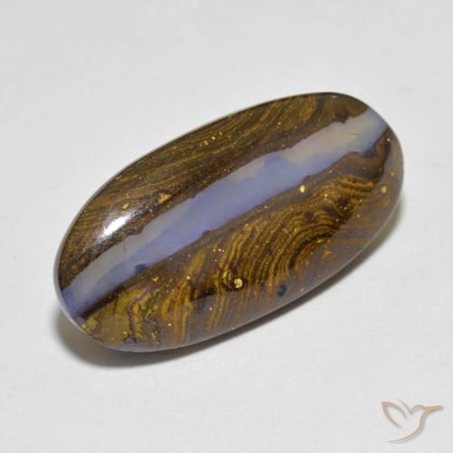 9,17 ctw natürlicher Mehrfarbig Boulderopal, Oval, Lichtdurchlässig