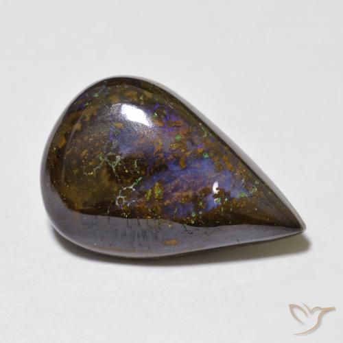 9,17 ctw natürlicher Mehrfarbig Boulderopal, Birnenform, Lichtundurchlässig