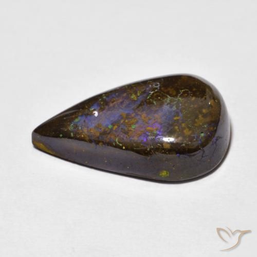 9,17 ctw natürlicher Mehrfarbig Boulderopal, Birnenform, Lichtundurchlässig
