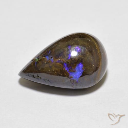 9,17 ctw natürlicher Mehrfarbig Boulderopal, Birnenform, Lichtundurchlässig