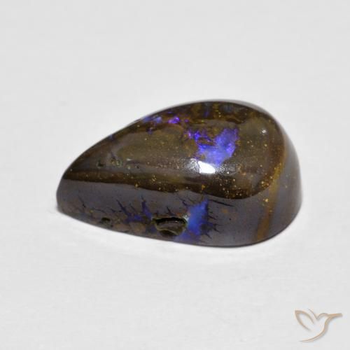 9,17 ctw natürlicher Mehrfarbig Boulderopal, Birnenform, Lichtundurchlässig