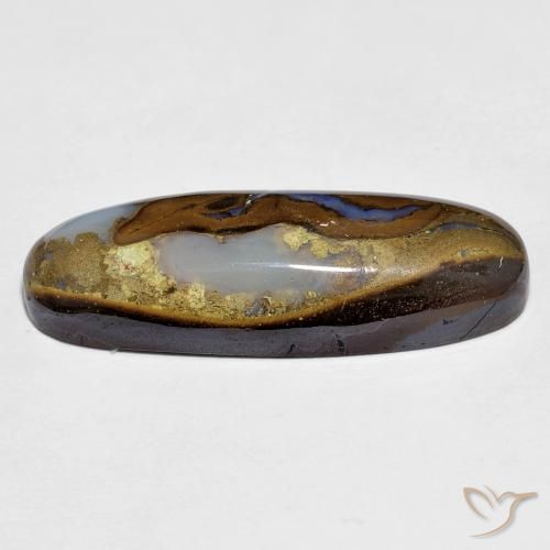 9,17 ctw natürlicher Mehrfarbig Boulderopal, Oval, Lichtundurchlässig