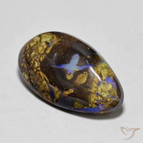 11.03ct Natürlicher Mehrfarbig Boulderopal, Birnenform, Lichtundurchlässig