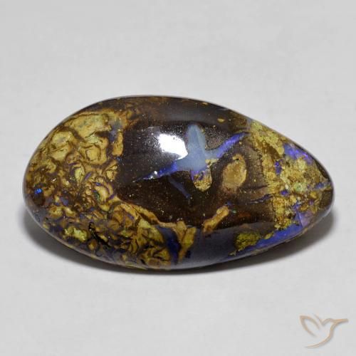 9,17 ctw natürlicher Mehrfarbig Boulderopal, Birnenform, Lichtundurchlässig