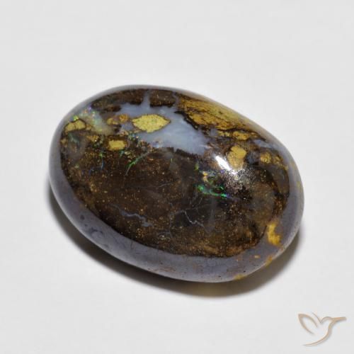9,17 ctw natürlicher Mehrfarbig Boulderopal, Oval, Lichtundurchlässig