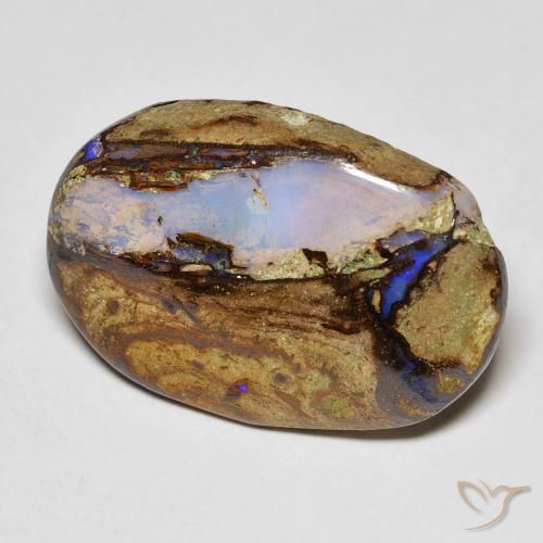 9,17 ctw natürlicher Mehrfarbig Boulderopal, Oval, Lichtundurchlässig