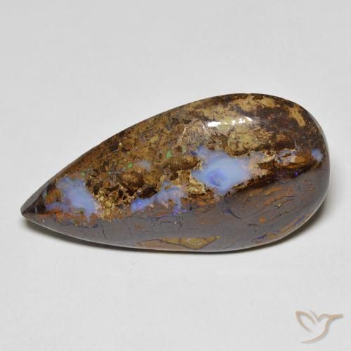 11.36ct Natürlicher Mehrfarbig Boulderopal, Birnenform, Lichtundurchlässig