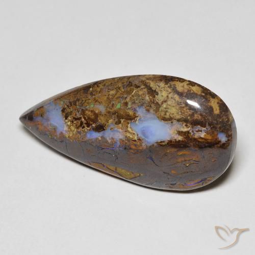 9,17 ctw natürlicher Mehrfarbig Boulderopal, Birnenform, Lichtundurchlässig