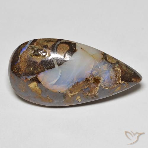 13.28ct Natürlicher Mehrfarbig Boulderopal, Birnenform, Lichtundurchlässig