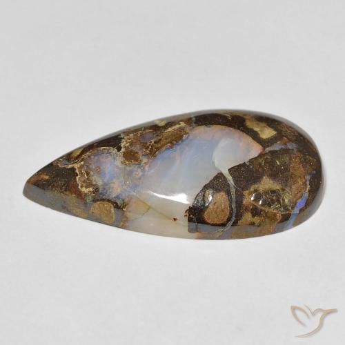 9,17 ctw natürlicher Mehrfarbig Boulderopal, Birnenform, Lichtundurchlässig