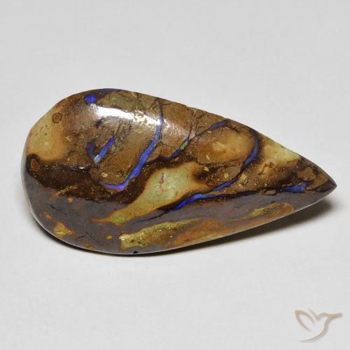 11.51ct Natürlicher Mehrfarbig Boulderopal, Birnenform, Lichtundurchlässig