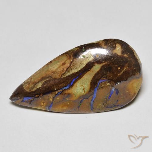 9,17 ctw natürlicher Mehrfarbig Boulderopal, Birnenform, Lichtundurchlässig