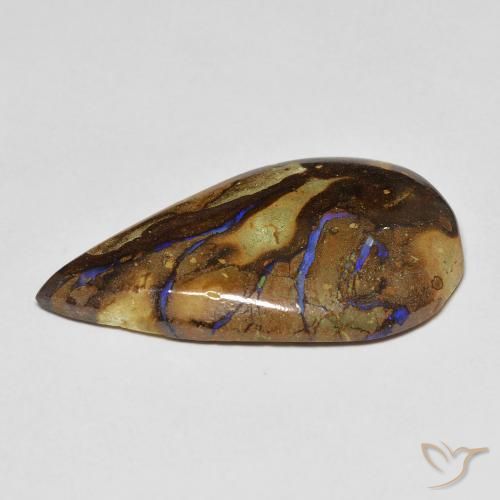 9,17 ctw natürlicher Mehrfarbig Boulderopal, Birnenform, Lichtundurchlässig