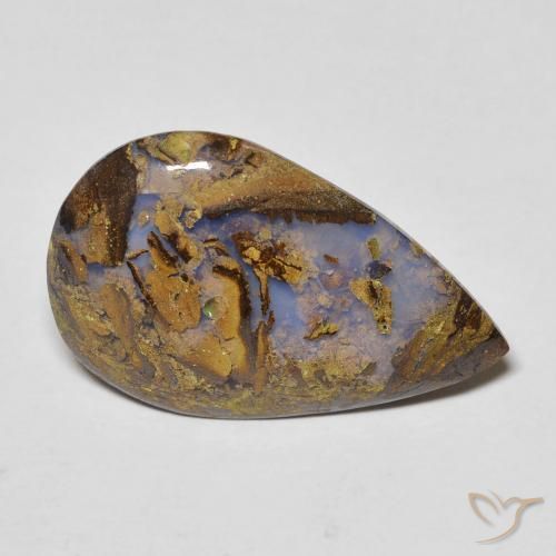9,17 ctw natürlicher Mehrfarbig Boulderopal, Birnenform, Lichtundurchlässig