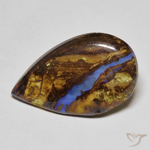 8,11 ctw natürlicher mehrfarbiger Boulder-Opal, Birnenform, Lichtundurchlässig