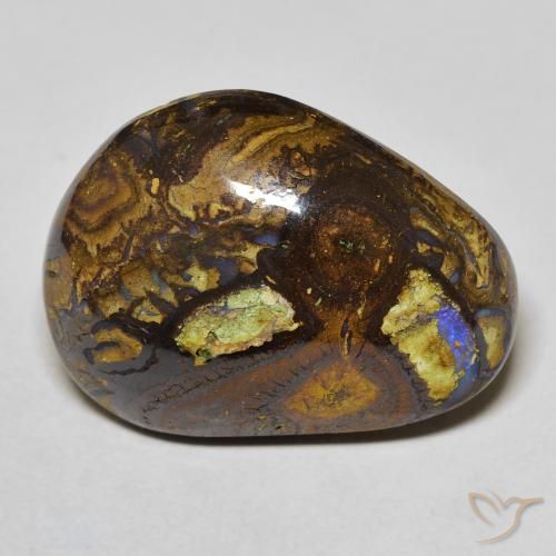 21,59 ctw natürlicher mehrfarbiger Boulder-Opal, Fantasieschliff, Lichtundurchlässig