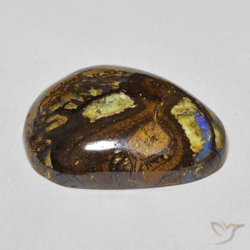 21,59 ctw natürlicher mehrfarbiger Boulder-Opal, Fantasieschliff, Lichtundurchlässig