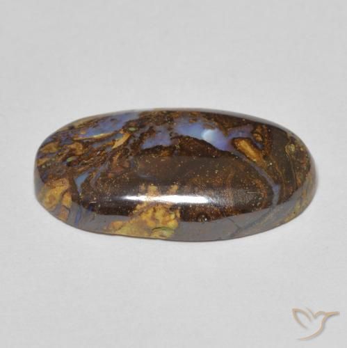 9,17 ctw natürlicher Mehrfarbig Boulderopal, Oval, Lichtundurchlässig