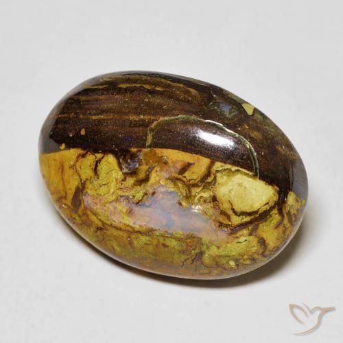 9,17 ctw natürlicher Mehrfarbig Boulderopal, Oval, Lichtundurchlässig