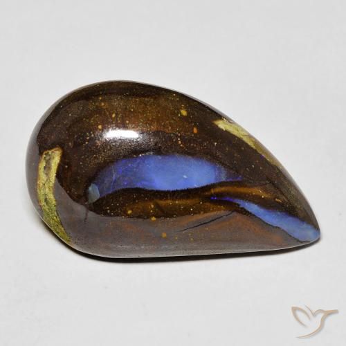 13.03ct Natürlicher Mehrfarbig Boulderopal, Birnenform, Lichtundurchlässig
