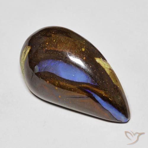 9,17 ctw natürlicher Mehrfarbig Boulderopal, Birnenform, Lichtundurchlässig