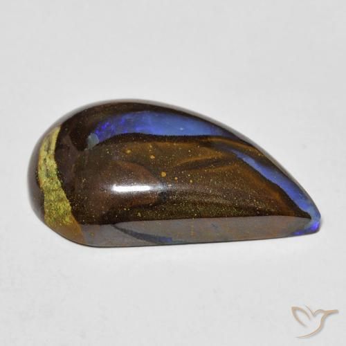 9,17 ctw natürlicher Mehrfarbig Boulderopal, Birnenform, Lichtundurchlässig