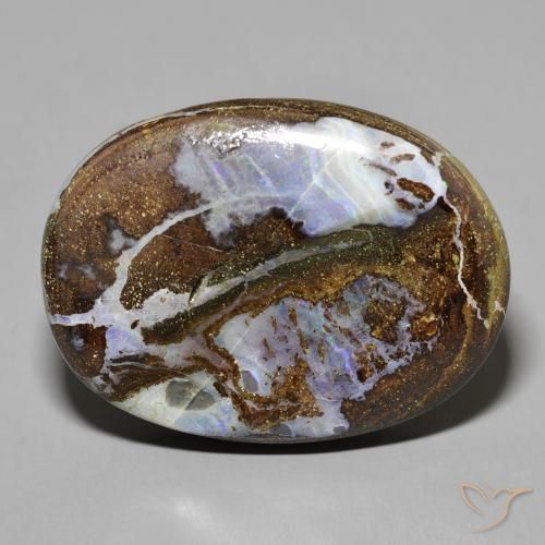 50.24ct Natürlicher Mehrfarbig Boulder-Opal, Oval, Lichtundurchlässig