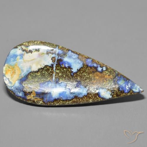 9,17 ctw natürlicher Mehrfarbig Boulderopal, Birnenform, Lichtundurchlässig