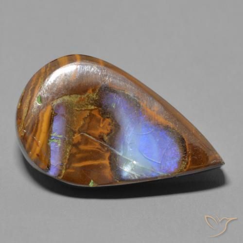 9,17 ctw natürlicher Mehrfarbig Boulderopal, Birnenform, Lichtundurchlässig