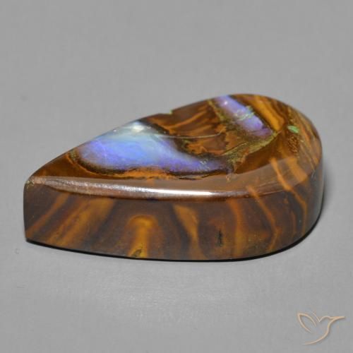 9,17 ctw natürlicher Mehrfarbig Boulderopal, Birnenform, Lichtundurchlässig