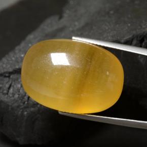 40,17 ctw natürlicher orangefarbener Calzit, Oval Schliff, Lichtdurchlässig