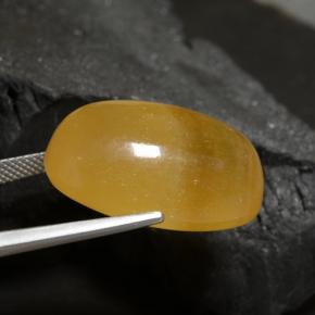 40,17 ctw natürlicher orangefarbener Calzit, Oval Schliff, Lichtdurchlässig