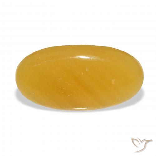 27.29ct Natürlicher Gold-Orange Kalzit, Oval, Lichtdurchlässig, Photo A