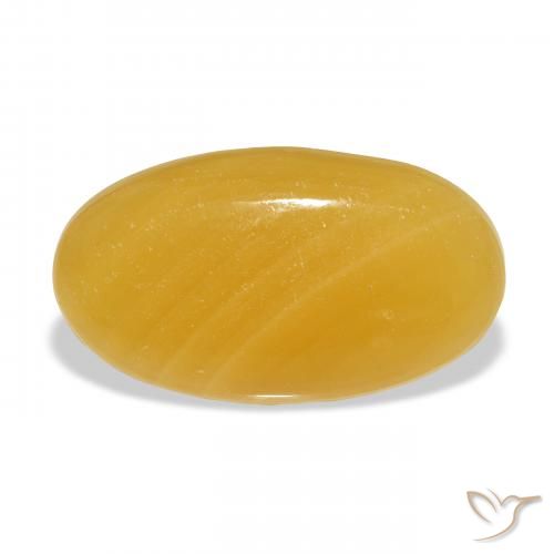 25.97ct Natürlicher Gold-Orange Kalzit, Oval, Lichtdurchlässig, Photo A