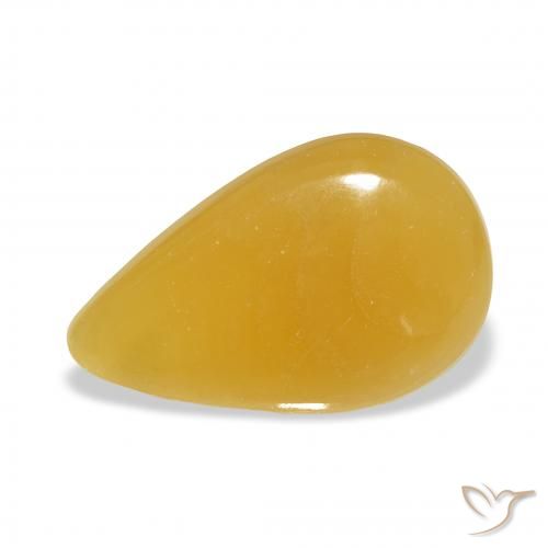 12.36ct Natürlicher Gold-Orange Kalzit, Birnenform, Lichtdurchlässig, Photo A