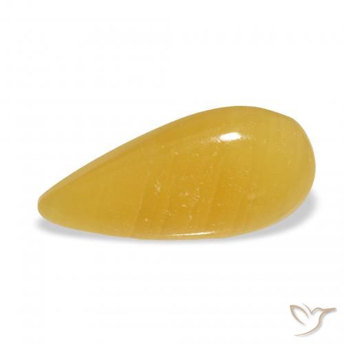 8.23ct Natürlicher Gold-Orange Kalzit, Birnenform, Lichtdurchlässig, Photo A