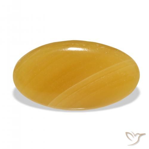 40.50ct Natürlicher Gold-Orange Kalzit, Oval, Lichtdurchlässig, Photo A