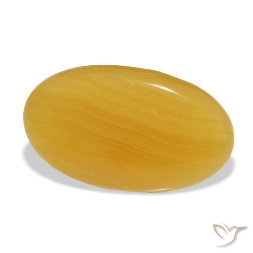 9,17 ctw natürlicher Gold-Orange Kalzit, Oval, Lichtdurchlässig