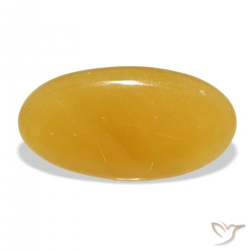 37.16ct Natürlicher Gold-Orange Kalzit, Oval, Lichtdurchlässig, Photo A