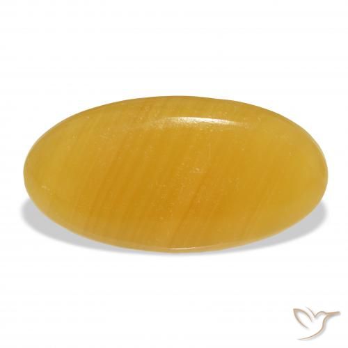 42.42ct Natürlicher Gold-Orange Kalzit, Oval, Lichtdurchlässig, Photo A